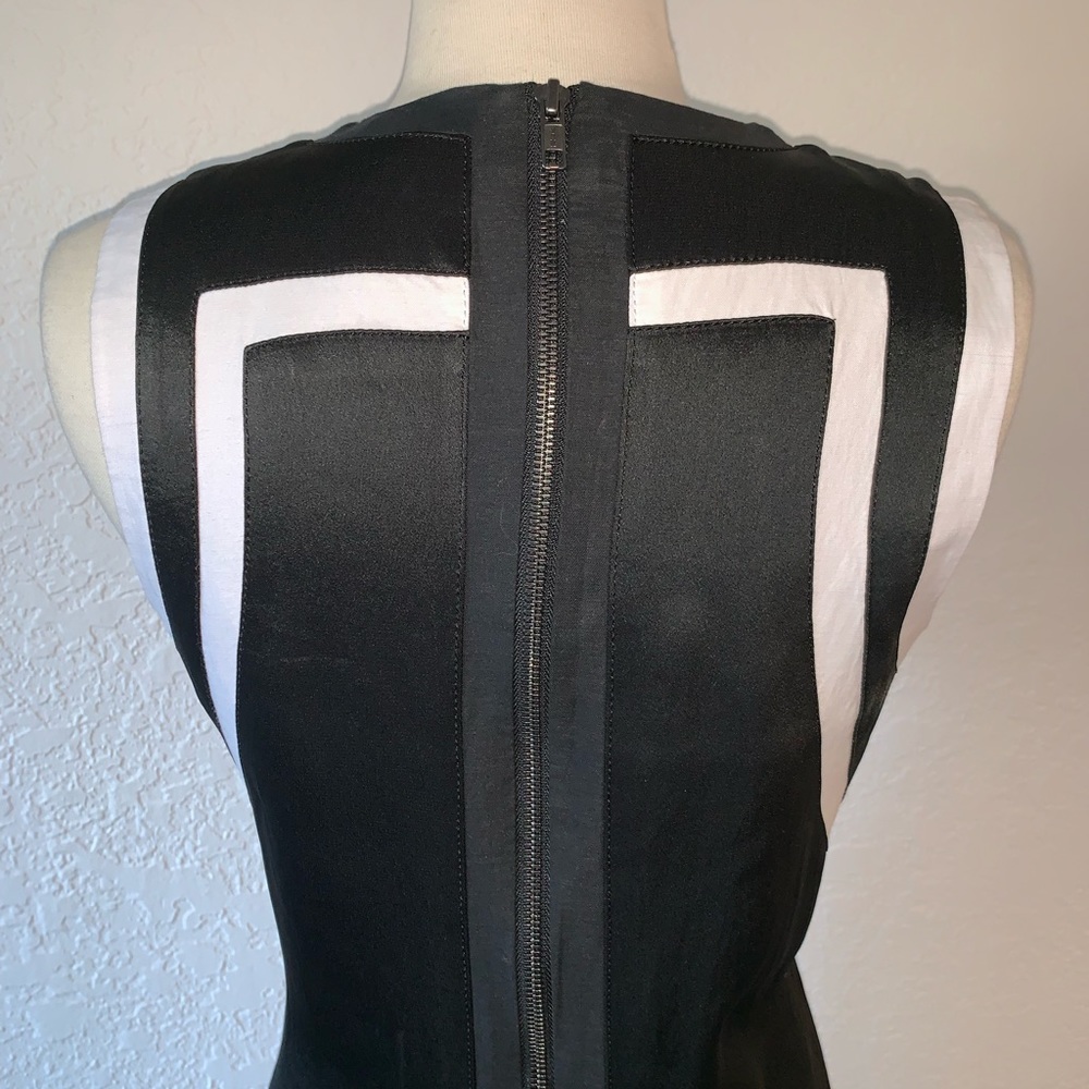 Helmut Lang Abstract Print Paneled Sheath Dress - image 5